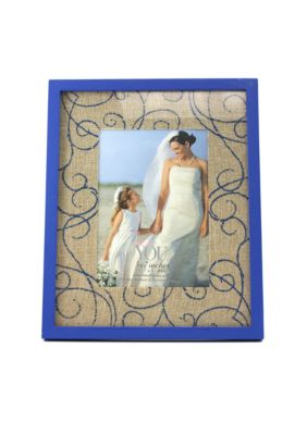 Fetco Home Decor Burlap Scroll Matted 5x7 Frame