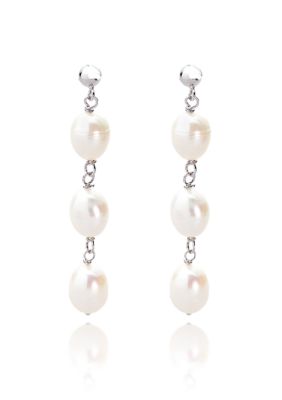 Belk & Co. Sterling Silver Freshwater Pearl Three Pearl Dangle Earring