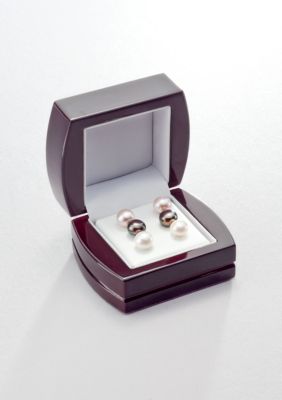 Belk & Co. Sterling Silver Freshwater Pearl 3 Pair Multi Earring Set