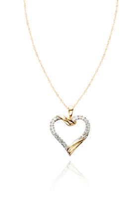 Belk & Co. Diamond Heart Pendant in 10k Yellow Gold