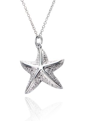 Belk & Co. 1/10 ct. t.w Diamond Starfish Pendant in Sterling Silver