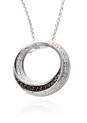 Belk & Co. Sterling Silver Black and White Diamond Pendant