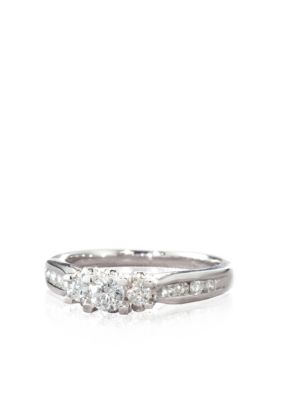Belk & Co. 3 Stone Diamond Ring in 14k Gold