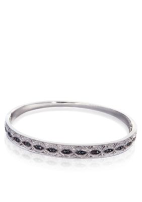 Belk & Co. 1/6 ct. t.w. Blue and White Diamond Bangle in Sterling Silver