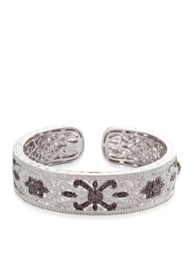 Belk & Co. Black & White Diamond Cuff in Sterling Silver