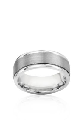 Belk  Co. Sterling Silver Engraved Comfort Feel Band With Satin ...