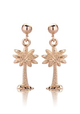 Belk & Co. Palmetto Palm Tree Earrings in Yellow Gold