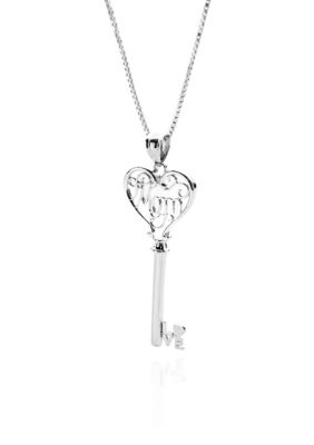 Belk & Co. Mom Key Pendant in Sterling Silver