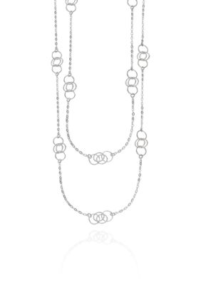 Belk & Co. Round Diamond Cut Necklace in Sterling Silver
