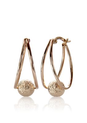 Belk & Co. 14k Hoop with Ball Earring