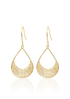 Belk & Co. Teardrop Chain Earrings in 14k Yellow Gold