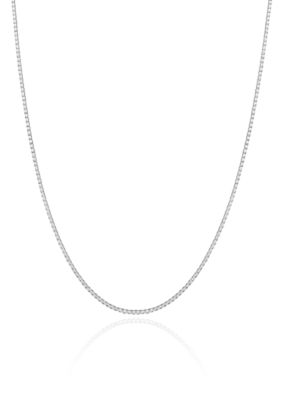 Belk & Co. 14K White Gold 0.8 Millimeter 24 Inch Box Chain