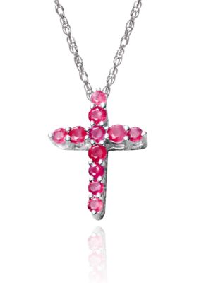 Belk & Co. Sterling Silver Ruby Cross Pendant
