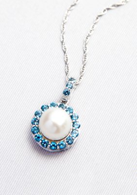 Belk & Co. Sterling Silver Freshwater Pearl and London Blue Topaz Pendant