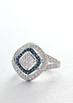 Belk & Co. Blue Diamond Ring in Sterling Silver