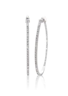 Belk & Co. 1 ct. t.w. Diamond Hoop Earrings in 10k Gold