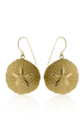 Belk & Co. 14K Yellow Gold Sand Dollar Earrings