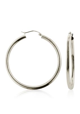 Belk & Co. 14k White Gold Round 15mm Hoop Earrings
