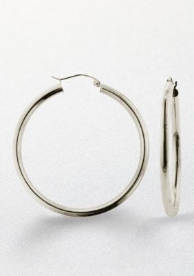 Belk & Co. 14k White Gold 40mm Hoop Earrings