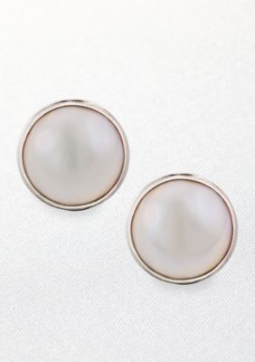 Belk & Co. Sterling Silver Round Mabe Pearl Earrings