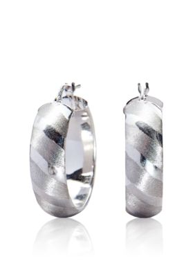Belk & Co. Sterling Silver Textured Hoop Earrings