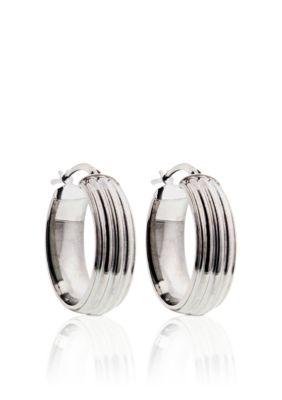 Belk & Co. Large Oval Hoop Earrings in Sterling Silver