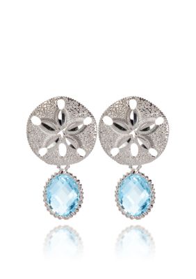 Belk & Co. Sterling Silver Blue Topaz Sand Dollar Earring