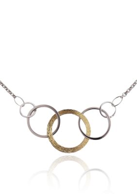 Belk & Co. Sterling Silver and 14k Triple Circle Necklace