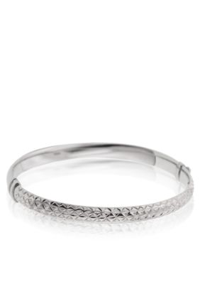 Belk & Co. Sterling Silver Textured Hinged Bangle