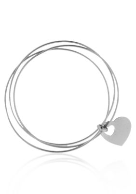 Belk & Co. Sterling Silver Triple Bangle Heart Bracelet