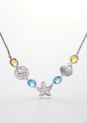 Belk & Co. Sterling Silver Multi Gem Sea Life Necklace