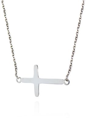 Belk & Co. Sterling Silver Sideways Cross 18
