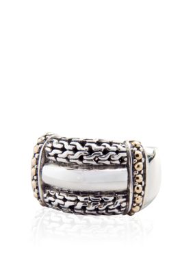 Belk & Co. Sterling Silver and Yellow Gold Ring