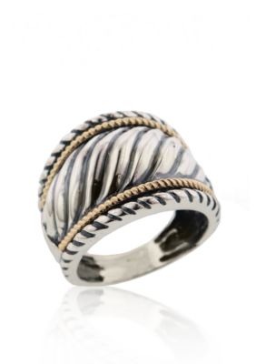 Belk & Co. Sterling Silver and 14k Fancy Dome Ring