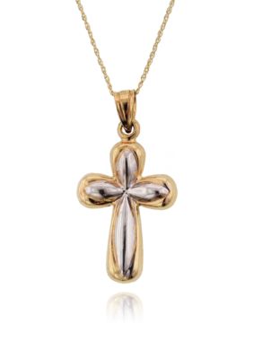 Belk & Co. 14k Gold Two Tone Cross Pendant