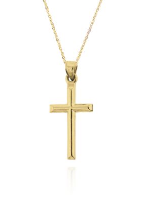 Belk & Co. Small Gold Cross Necklace