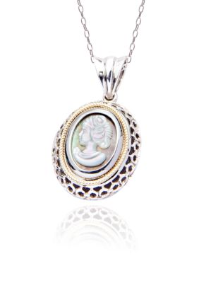 Belk & Co. Sterling Silver and 14k Cameo Pendant with 18-in Chain