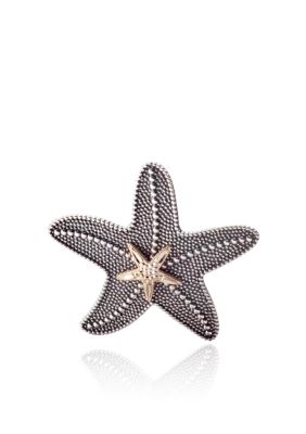 Belk & Co. Sterling Silver and 14k Large Starfish Slide