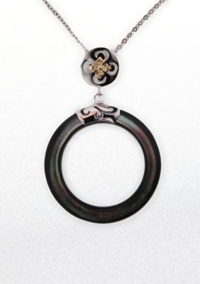 Belk & Co. Sterling Silver and 14k Gold Mother of Pearl Pendant