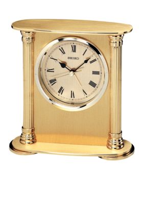 Seiko Gold Tone Solid Brass Desk & Table Clock