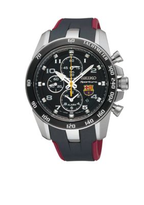 Seiko Men's 100 Meter Sportura FCBarcelona Alarm Chronograph