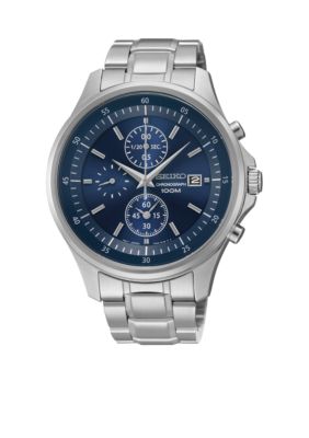 Seiko Men's 100 Meter Stainless Steel Special Value Chronograph Watch