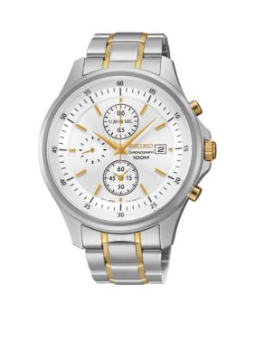 Seiko Men's 100 Meter Two Tone Special Value Chronograph Watch