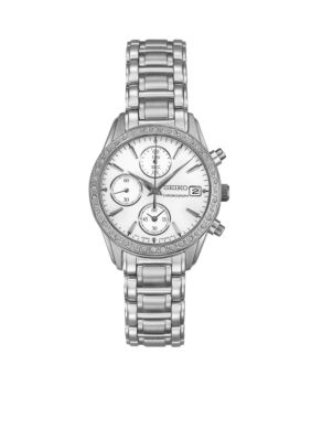 Seiko Ladies 30 Meter Stainless Steel Crystal Chronograph