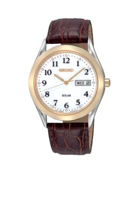 Seiko Mens Solar White Dial Strap