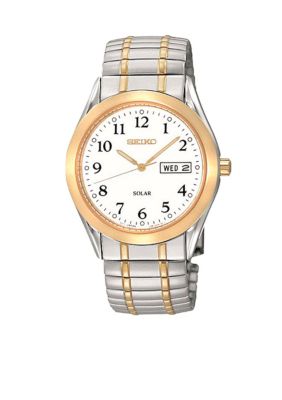 Seiko Men's Solar 30 Meter Two Tone Watch