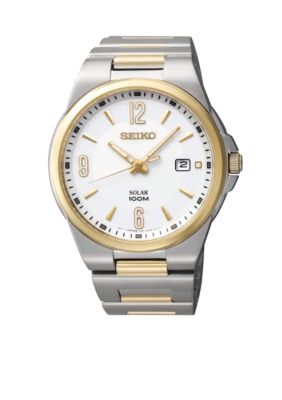 Seiko Men's 100 Meter Two Tone Solar Sport Dress Watch