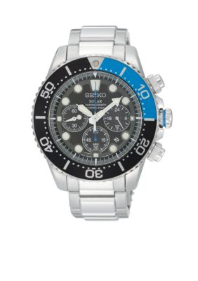 Seiko Men's 200 Meter Stainless Steel Solar Diver Chronograph Watch