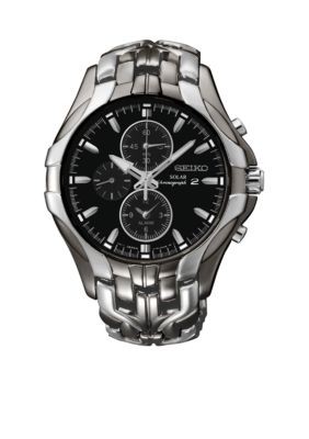 Seiko Men's 100 Meter Two Tone Solar Excelsior Alarm Chronograph Watch