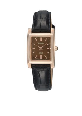 Seiko Ladies 30 Meter Rose Gold Solar Dress Watch